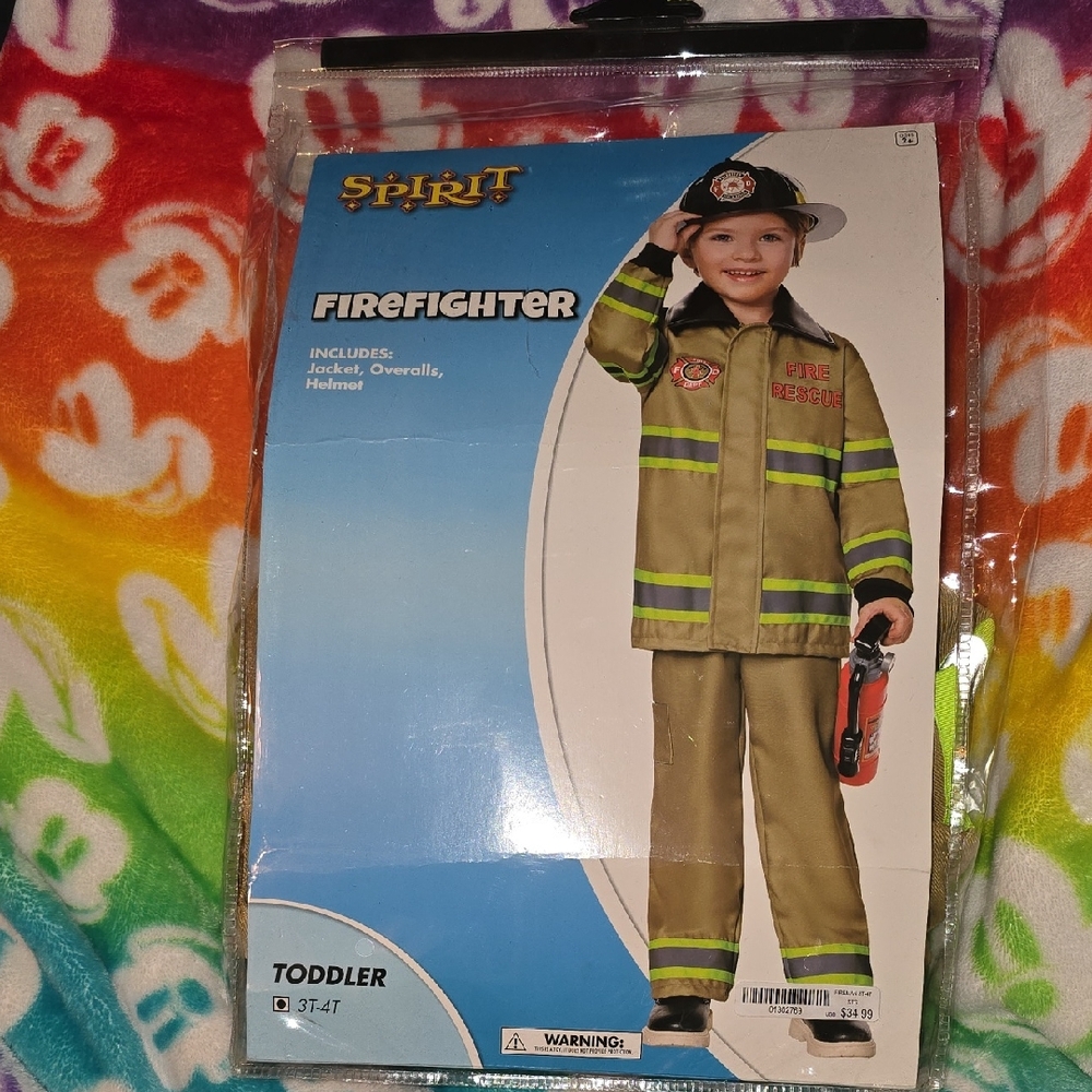 Spirit Beige and Neon Yellow Firefighter Costume Helmet Not Included